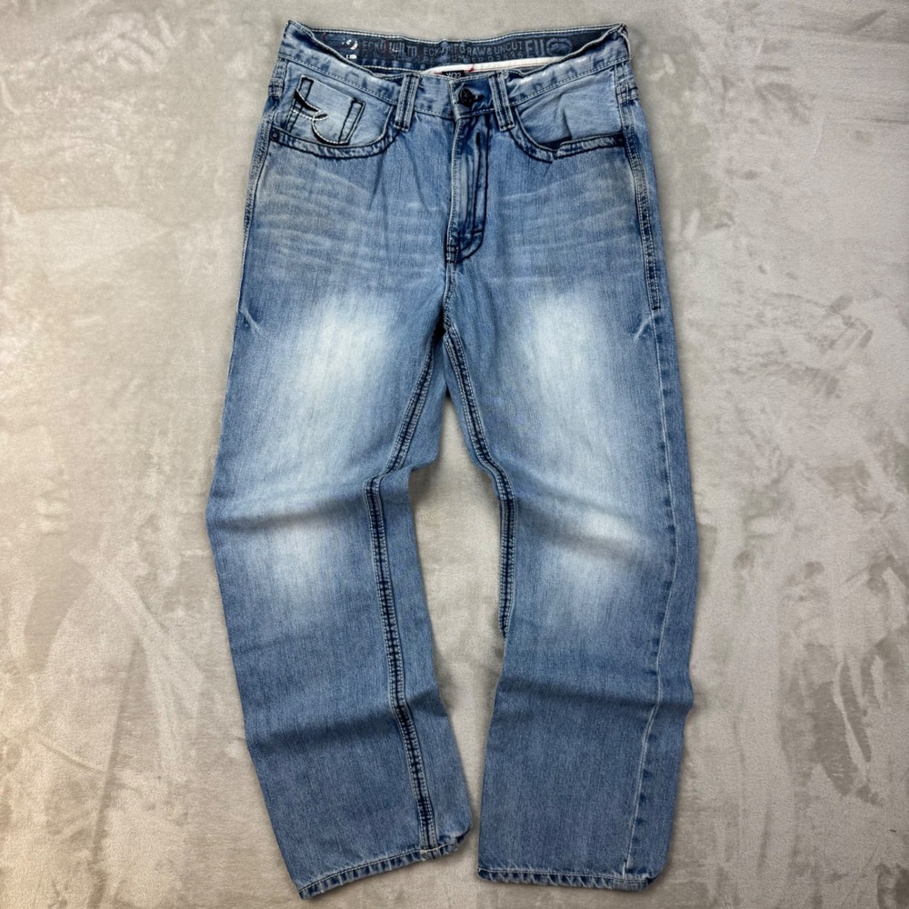 Vintage Ecko Unltd Jeans Men 32x30 Y2K Baggy Loose Faded Blue Denim Embroidered